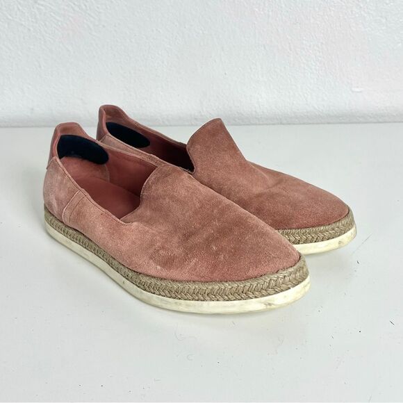 Vince Pink Suede Slip-On Espadrille Loafers - Picture 3 of 8